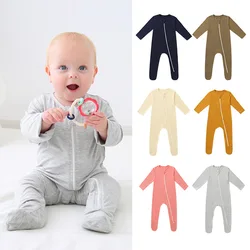 Bamboo Zipper newborn baby clothes bamboo baby clothes bodysuit jumpsuit  baby Pajamas romper onesie sleeper