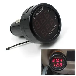 New Hot Charger 12V 24V Car Motorcycle LED DC Dual Digital LED car Display Voltmeter Thermometer Waterproof Meter Wholesale