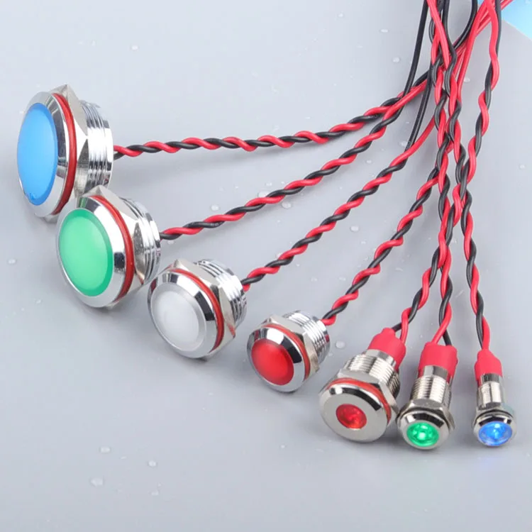 Индикатор металлической лампы 19 мм, двухцветный Одноцветный индикатор для оборудования