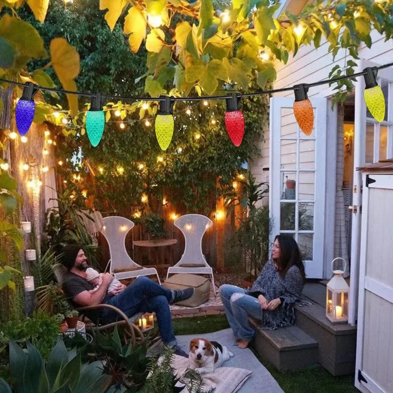 Manufacturer Wholesale Christmas Decoration Multicolor Multifaceted 25ft C9 Strawberry Light LED Bulb String Lights