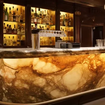 Natural Marble Stone Crystal Backlit Wall Panel Translucent Cut To Size  Marble For Interior Home Decor
