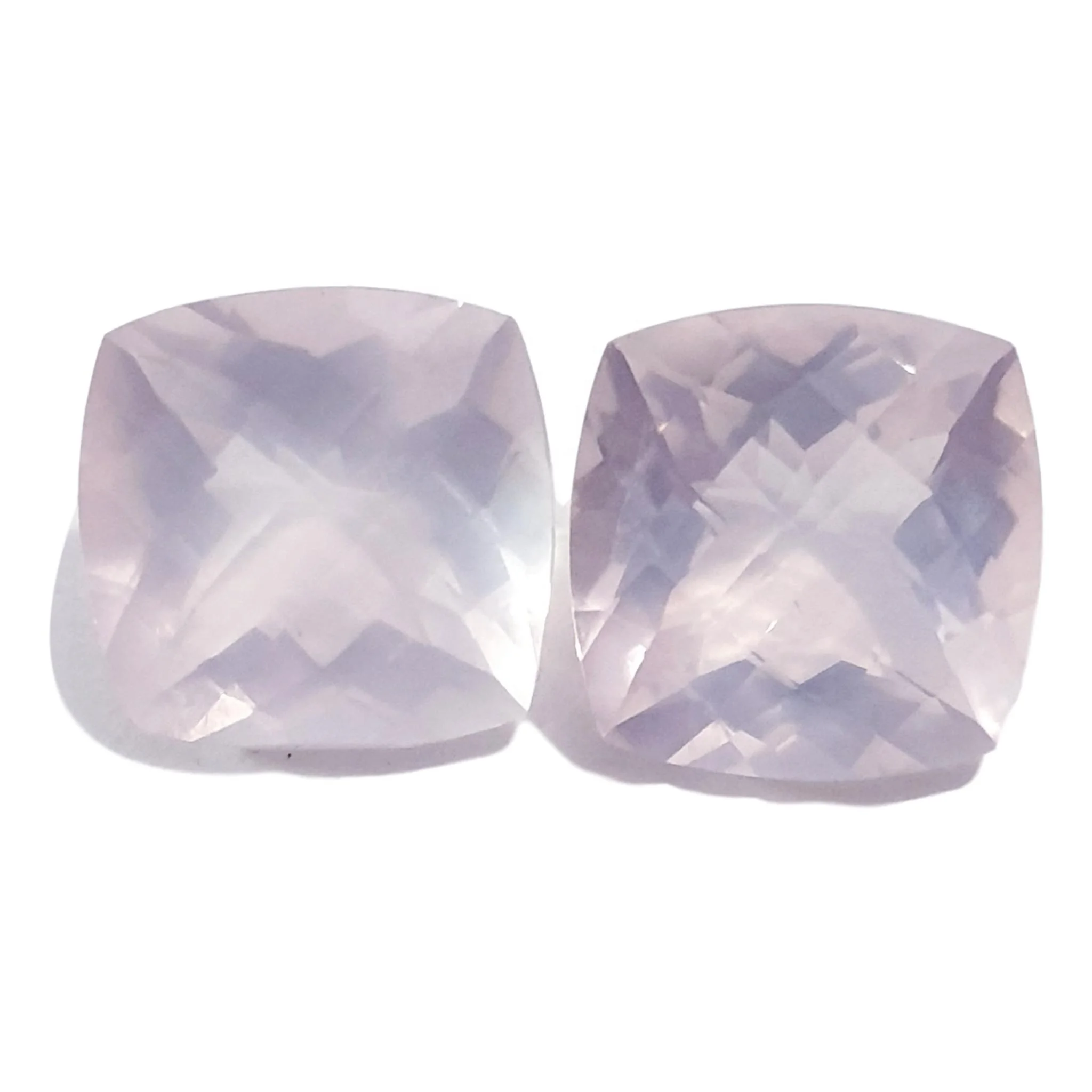 Подушка Шахматная огранка розовый кварц драгоценный камень