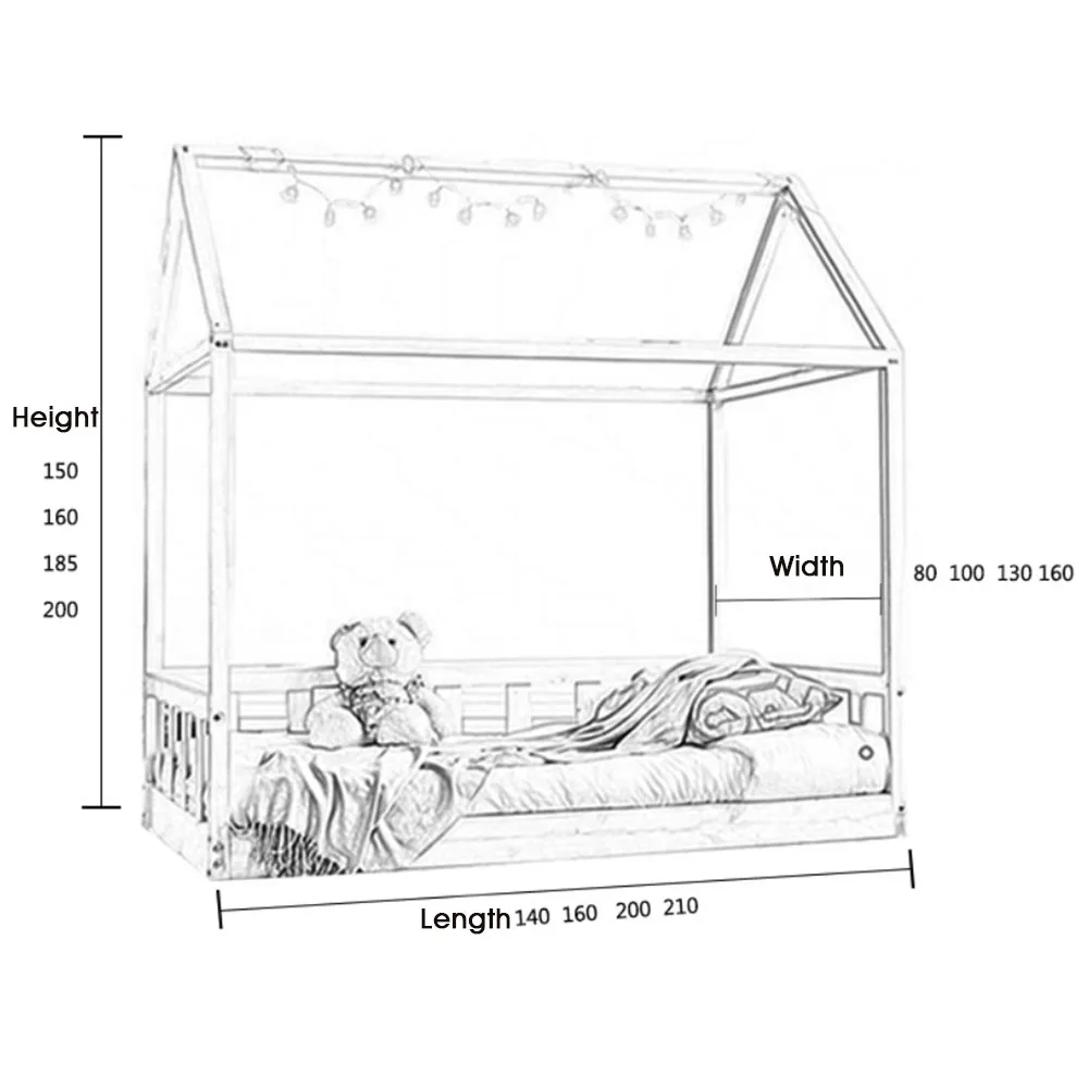 wholesale Nordic style  Wooden frame kids bed for small room