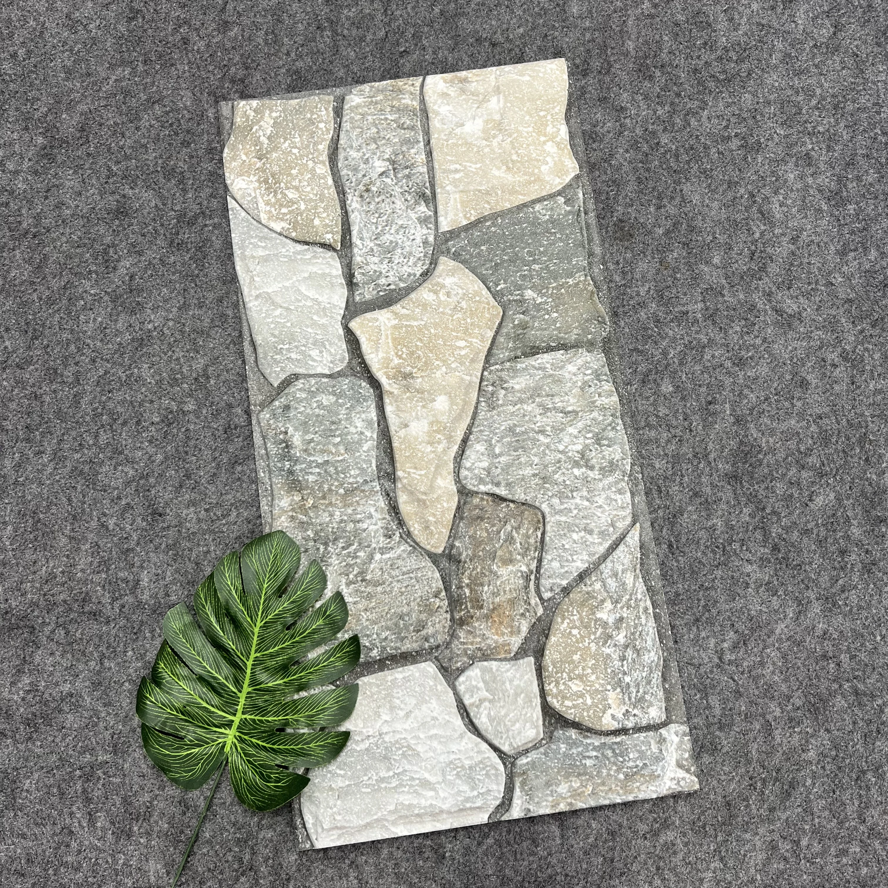 3D effect rustic look stone exterior wall tiles 300*600mm for villa wall and floor outside