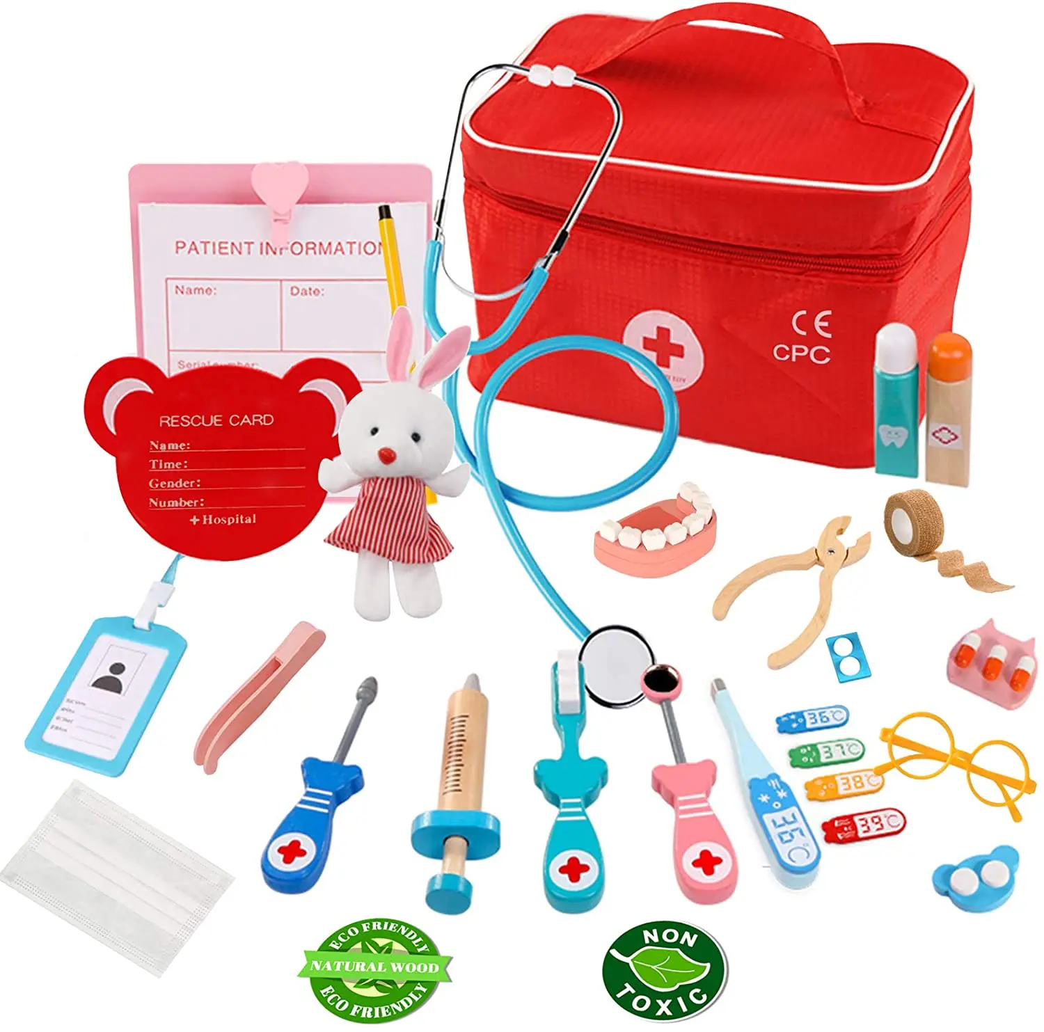 
2021 best selling Doctor Kit for Kids with Stethoscope Medical Set Toys Role Pretend Play for kids 