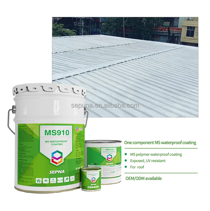 MS910 Uv resistance and high elasticity waterproof coating MS polymer modified silane waterproof coating for concrete roofs