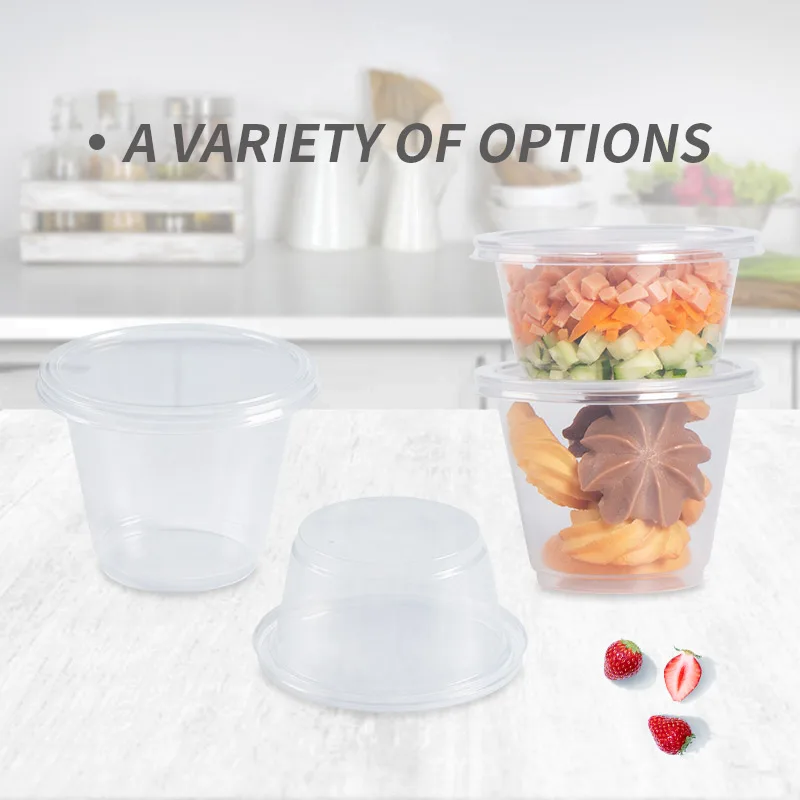Hot Selling High Quality 500ml Food Safe Packaging Plastic Sauce Cups Salad Dressing Kitchen Storage Container