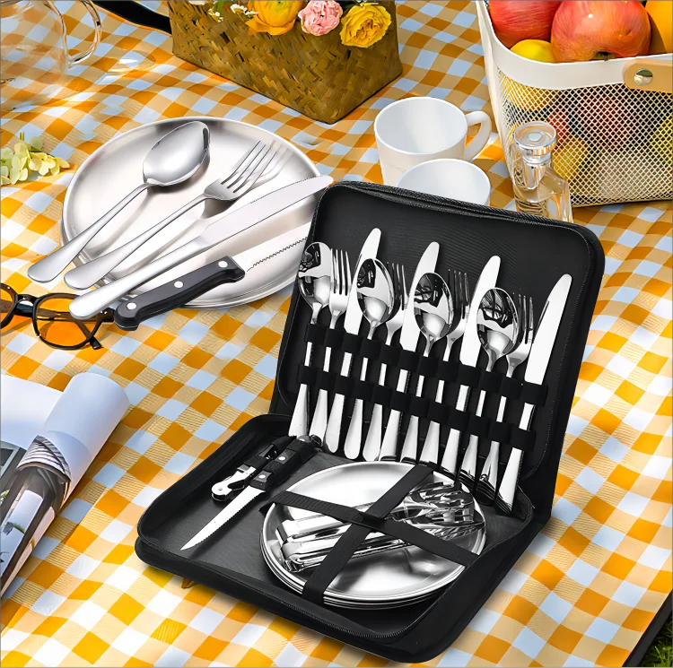 Stainless Steel  Knife Camping Picnic Tableware Convenient Kitchen Cutlery Set Spoon Fork Portable Flatware Set