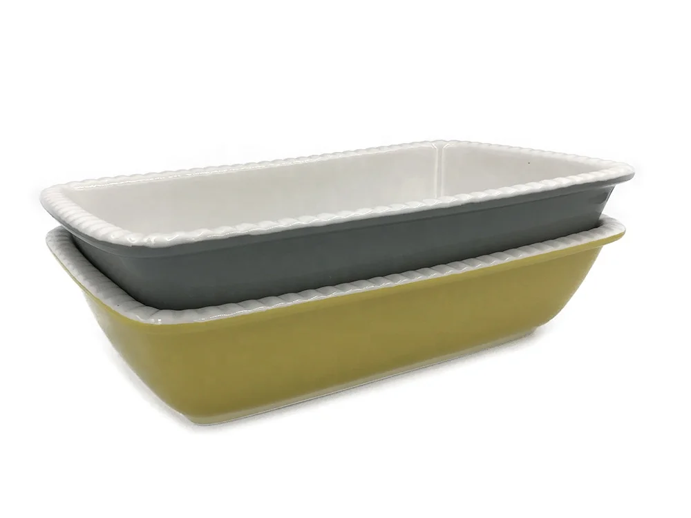 Gray Casseroll Serving Dishes Nordic Plates Ceramic Baking Tray Pan