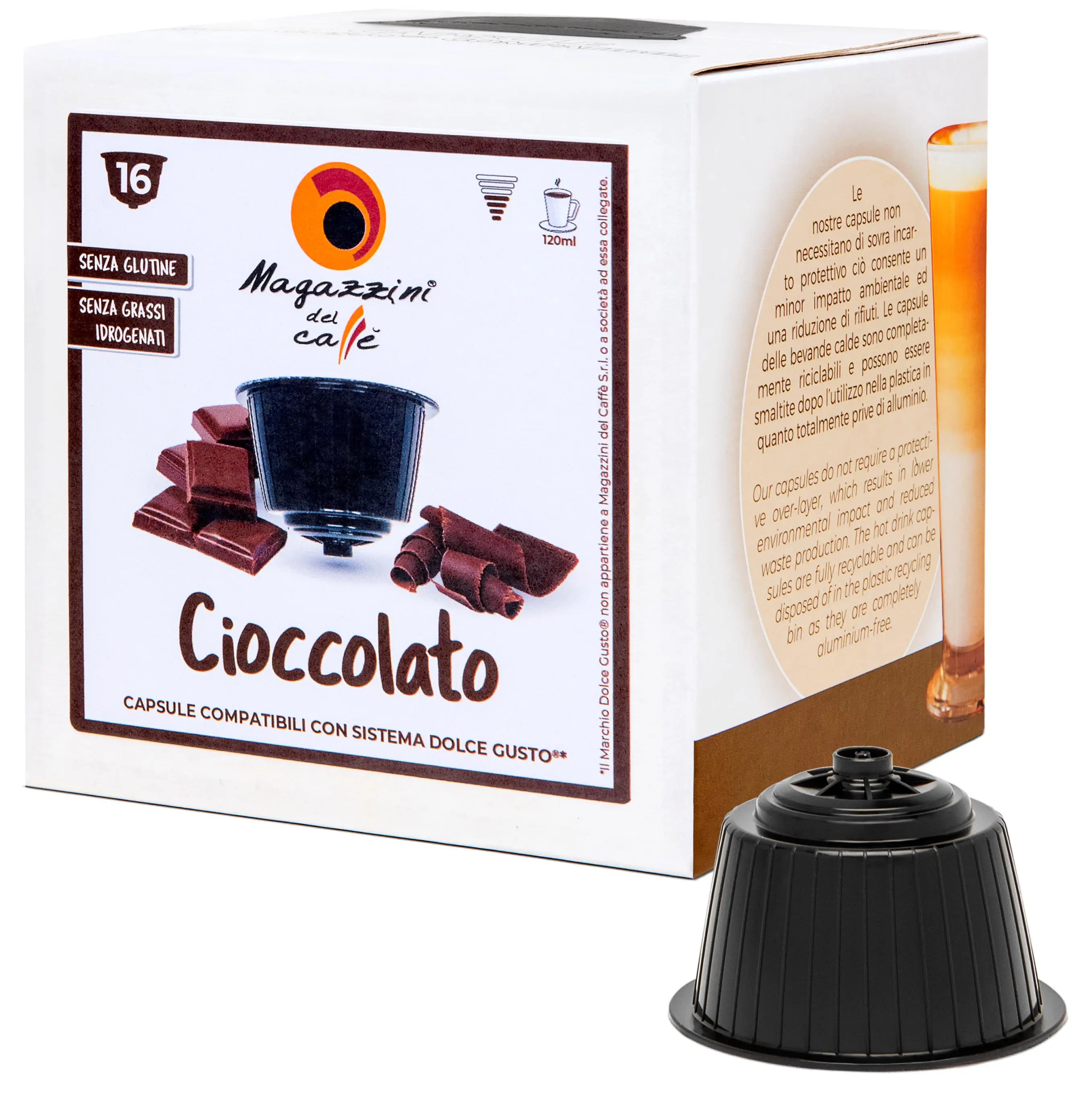 
Italian Cioccolato Dolce Gusto* compatible coffee capsules- 16 cps box 