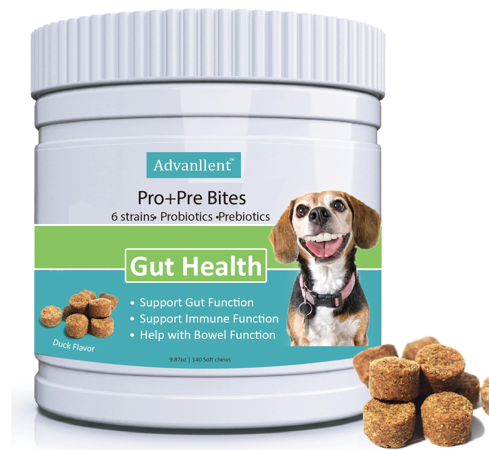 
Dog Vitamins with Prebiotics and bacillus subtilis for Dogs Vitamins for Supporting Gut Function Dog Supplement 