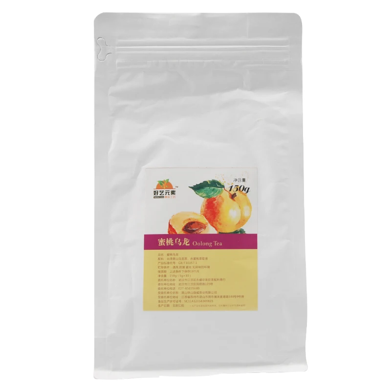 Private Label Custom OEM 150g White Peach Oolong Pyramid Tea Bags for Bubble Tea