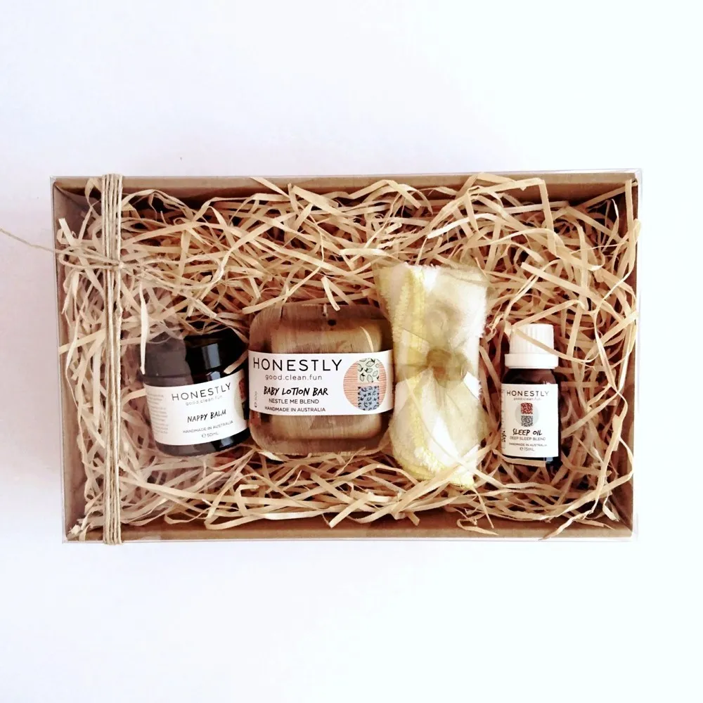 
HONESTLY Gift Pack: Nappy Balm 50ml + Baby Lotion Bar 30g + Sleep Oil 10ml - Hand Made in Australia 