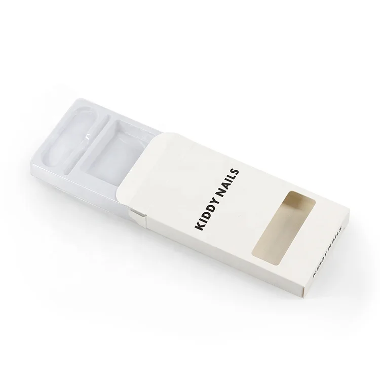 Custom press on nails package box artificial fingernails paper box with blister packaging