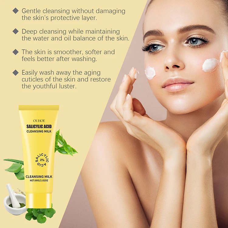 Face Wash Skin Care Deep Cleansing Natural Anti-Acne Salicylic Acid Face Cleanser For Oily Skin