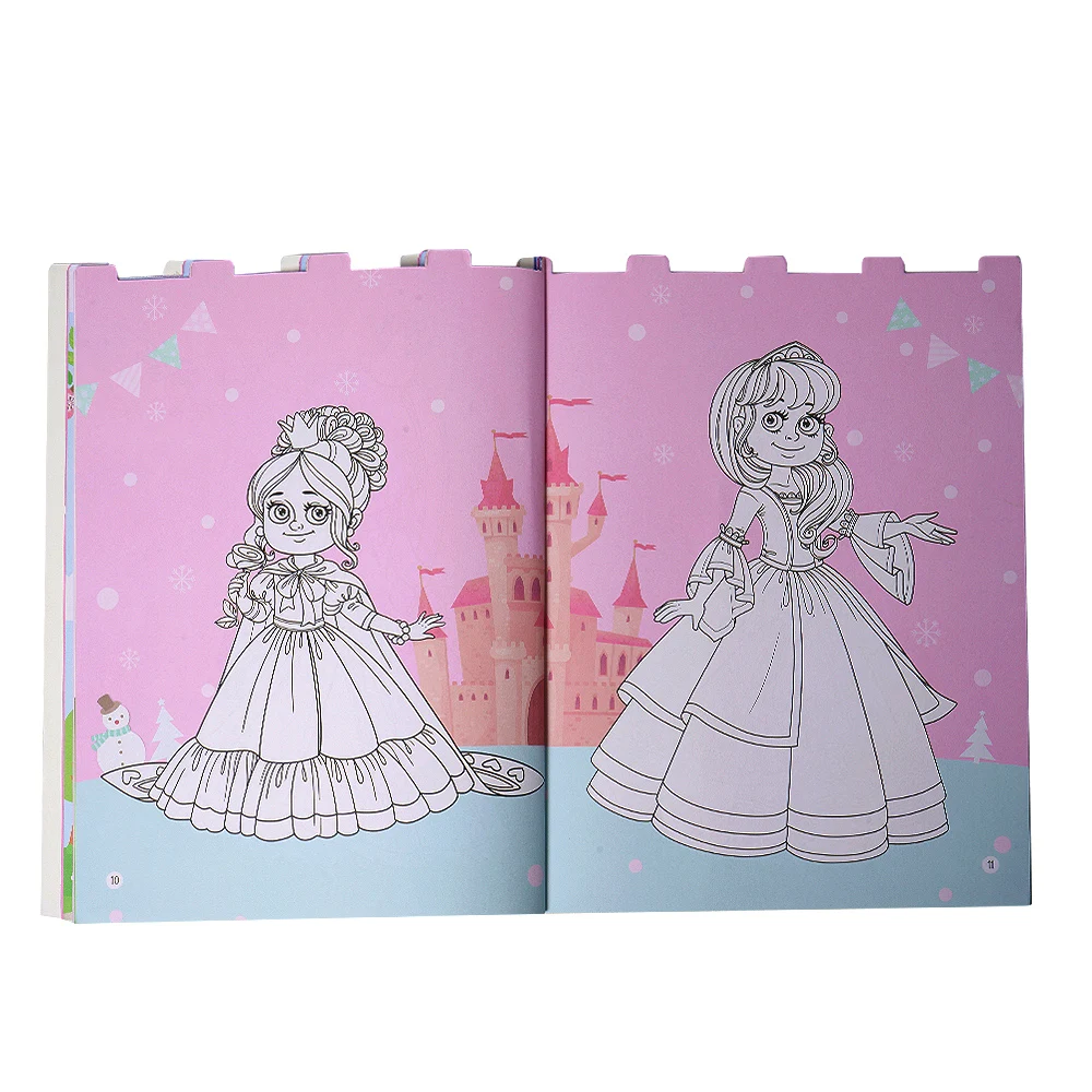 Cartoon Stickers Draw Book Children Gifts Custom Kids  Coloring and Stickers Activity  book printing services