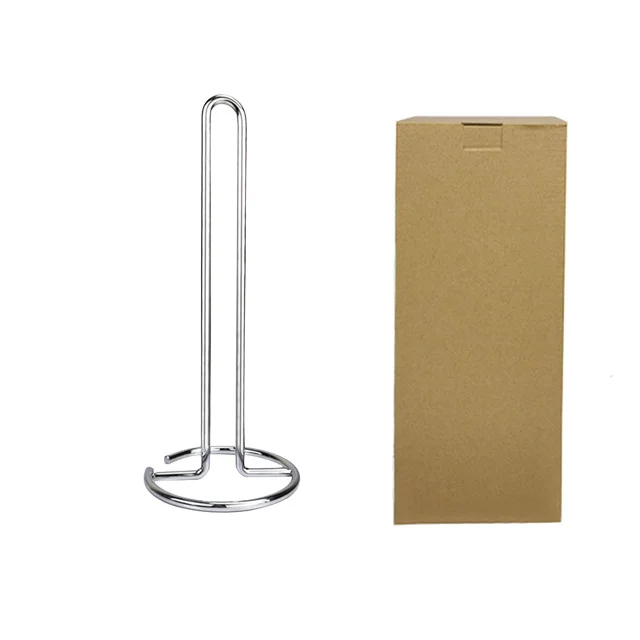 High Quality kitchen and bathroom Iron wire Table standing tissue roll paper holder
