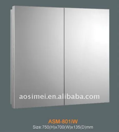 Bathroom Vanity Stainless Steel Wall Mounted Medicine Mirror Cabinet