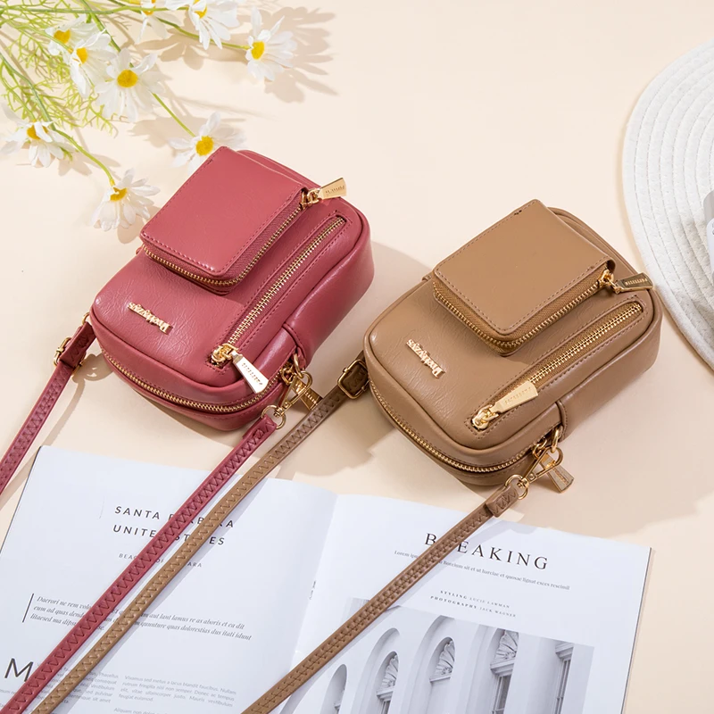 Prettyzys Women PU Leather Shoulder Messenger Bag for Girls Ladies Phone Purse Zipper Crossbody Bags