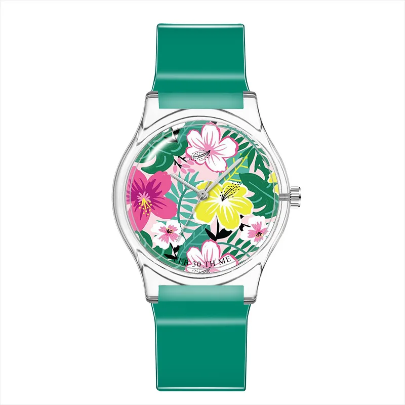 WJ-10926 Creative Harajuku Children Printed Student Watch Japanese Movement Waterproof Plastic Watches