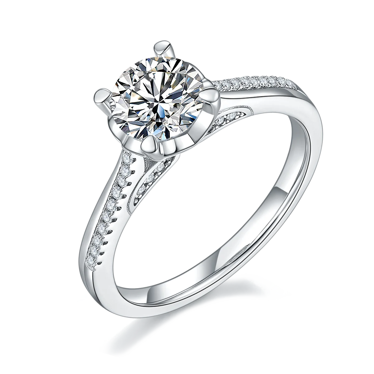 Baifu gems factory price 18K gold 1carat moissanite ring for
