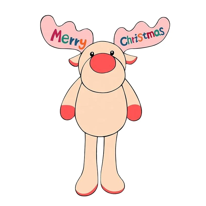 stuffed animals sealife very soft soft toys character plush toys With lettering embroidery Christmas elk