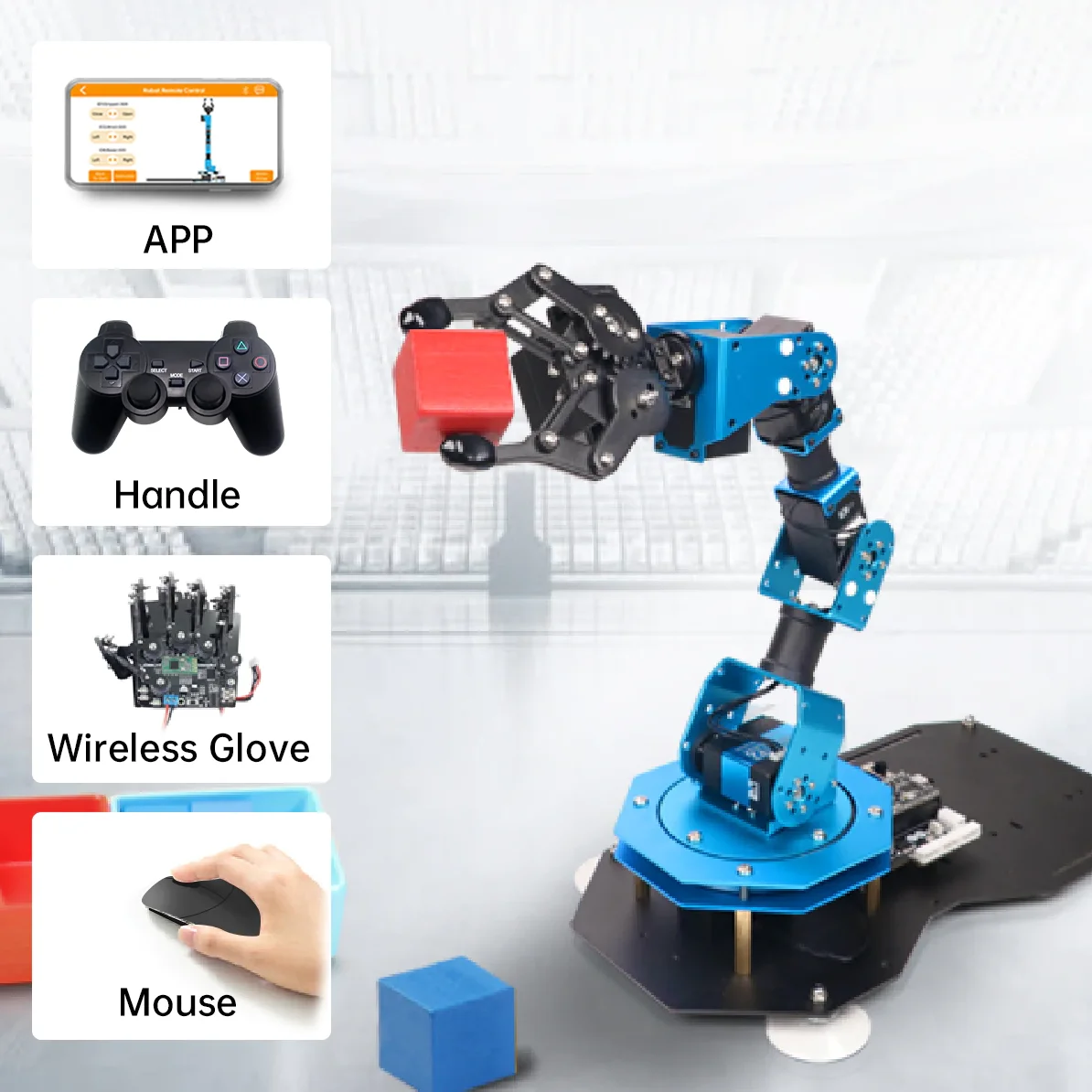 Hiwonder ESP32 Robotics Arm Starter Kit with Serial Bus Servo STEM Robot 5 DOF Programmable Education Tool