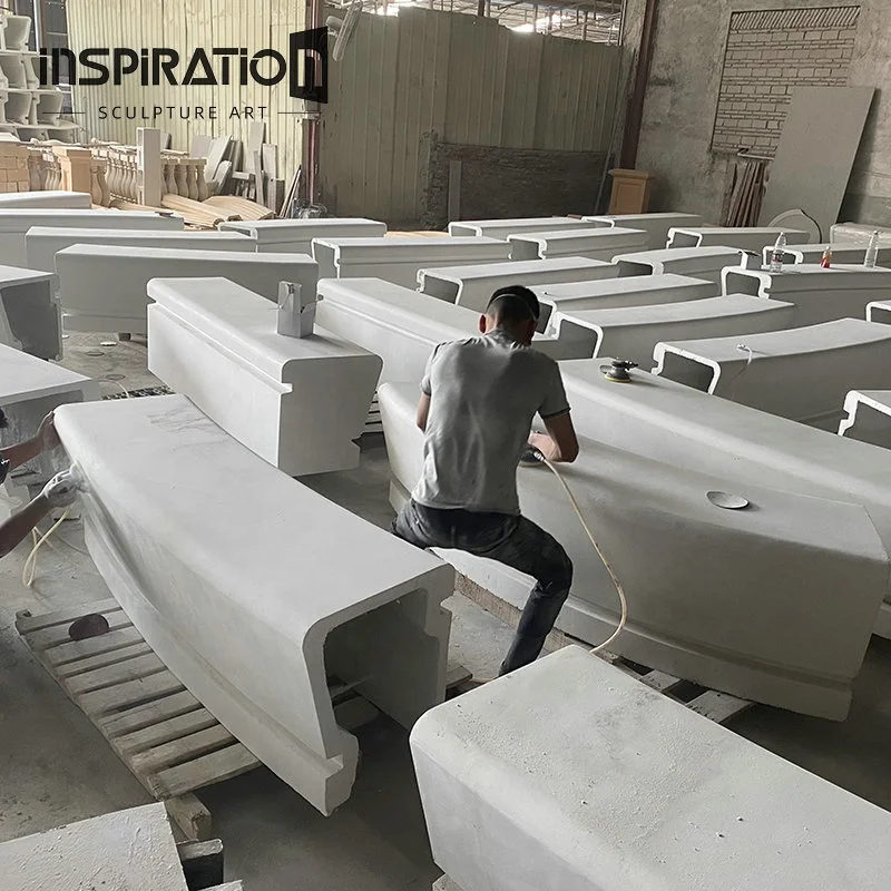 Ландшафтный элемент наружная общественная UHPC уличная мебель бетонная Современная GFRC плантатор скамейка