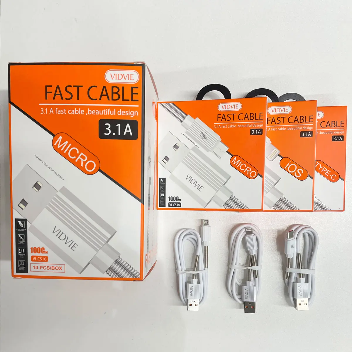 VIDVIE оптовая продажа 3.1A Быстрая быстрая зарядка USB Micro V8 Anroid