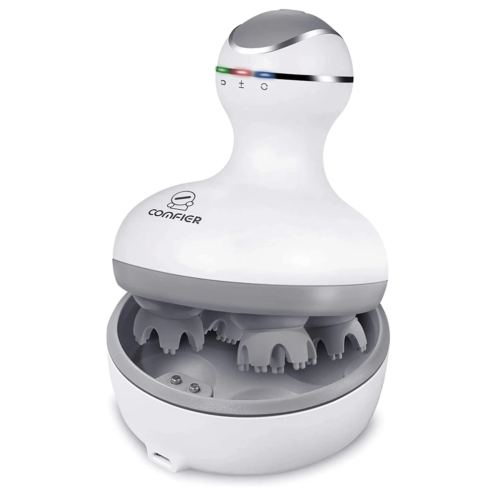 COMFIER Cordless Hair Scalp Massager- Electric Head Massager with Kneading 84 Massage Nodes, Handheld Portable Head Scratcher