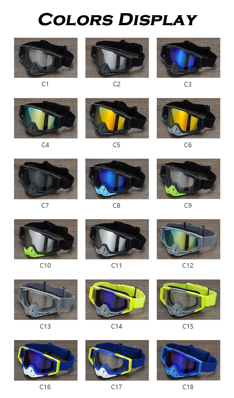 Outdoor Sports Motorcycle Racing Goggles Cycling Skiing Tactical Windbreak UV400 Glasses