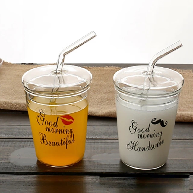 Heat Resistant Transfer Clear Coffee Juice Glass Cup Reusable Coffee Mug High Borosilicate with Glass Crack Resistant Creative