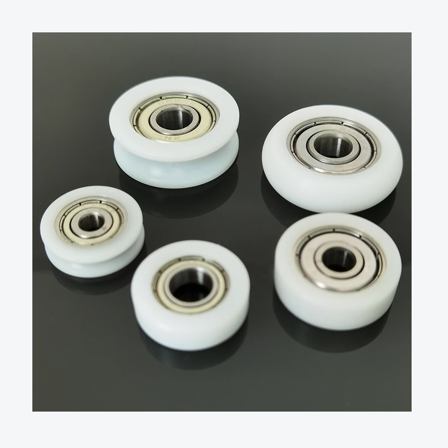 BS68822-7 8x22x7MM Nylon Sliding Gate White Guide Roller Payload 25KG Plastic Pulley Wheel Bearing