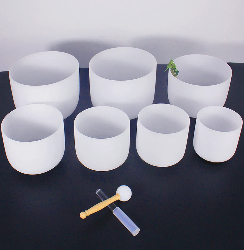 Manufacturer Selling 432hz Music Therapy Yoga Meditation Frosted Quartz Crystal Singing Bowl Singing Music Bowl