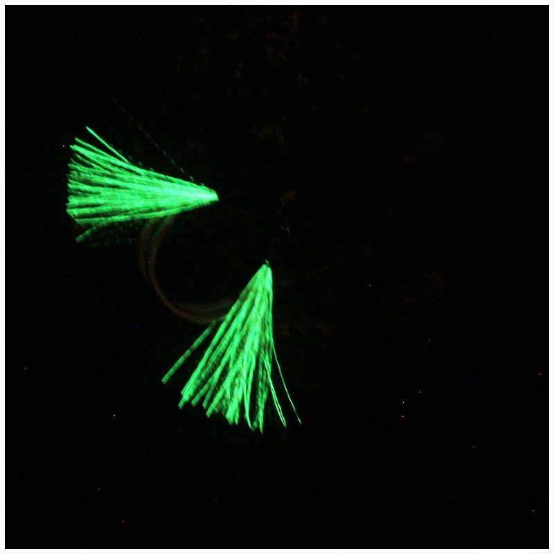 Wholesale 1/0#-7/0# Double Fishing Hook Tie Luminous Silk Bright Silk Hook Fishing Hook