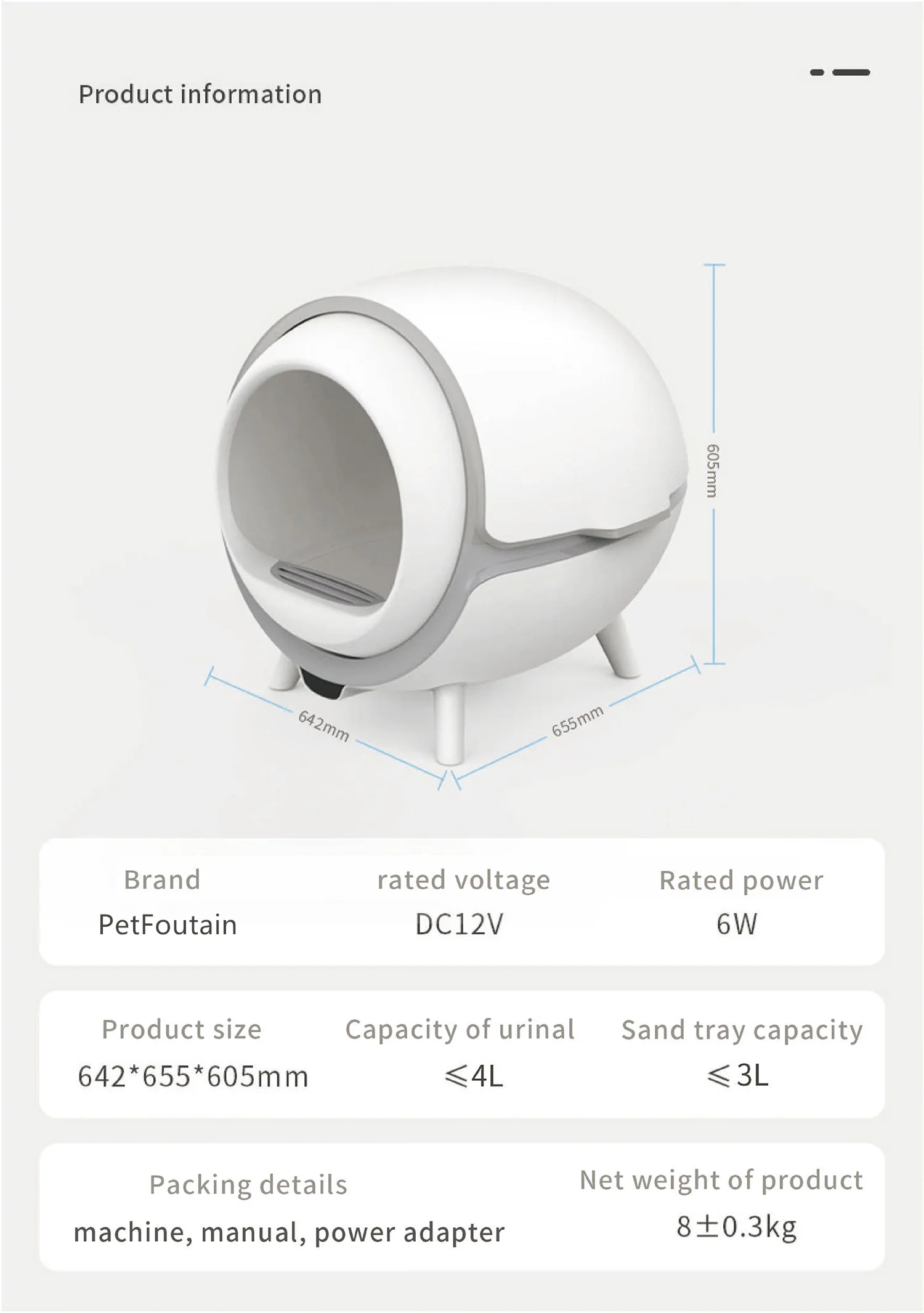 2024 New Wi-Fi Connectivity and App Control Fully Automatic Cat Litter Box