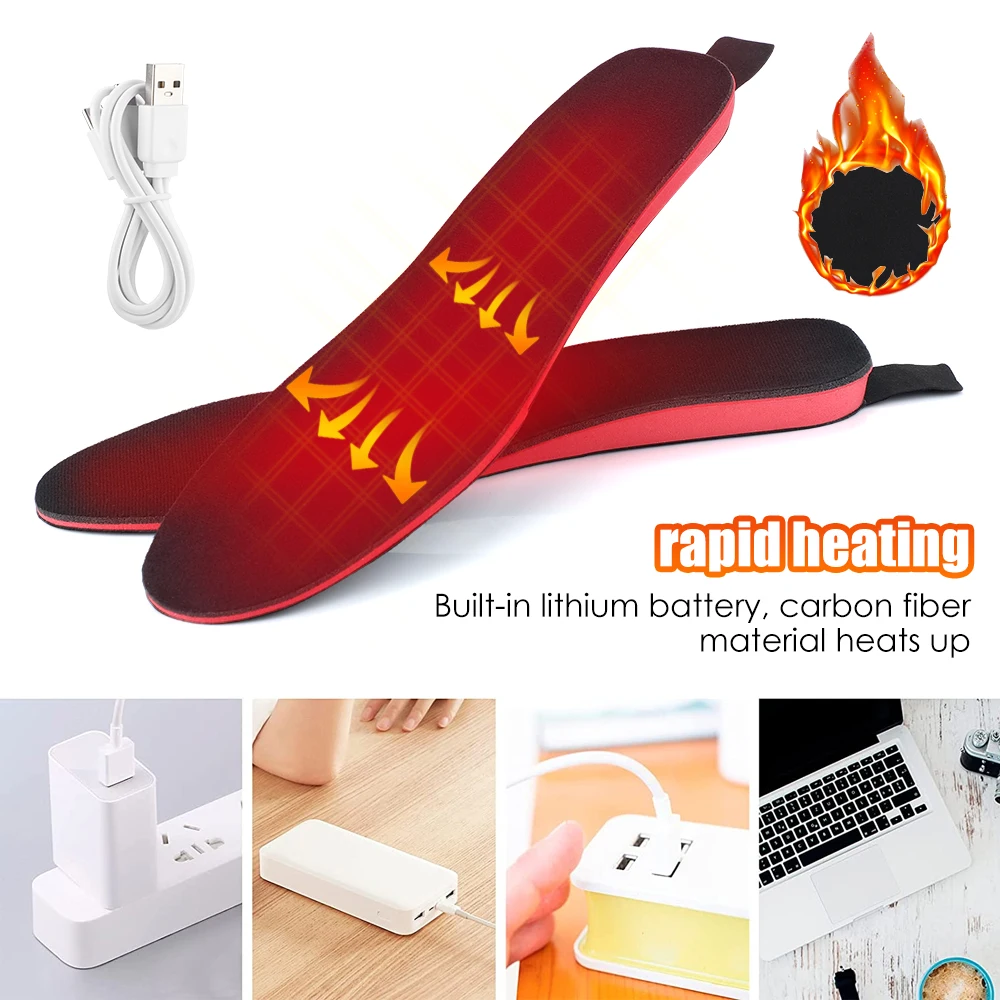 New Product 2000mAh Rechargeable Wireless Winter Warmer Heating Foot Pad Remote Control  Heated Shoe Insole