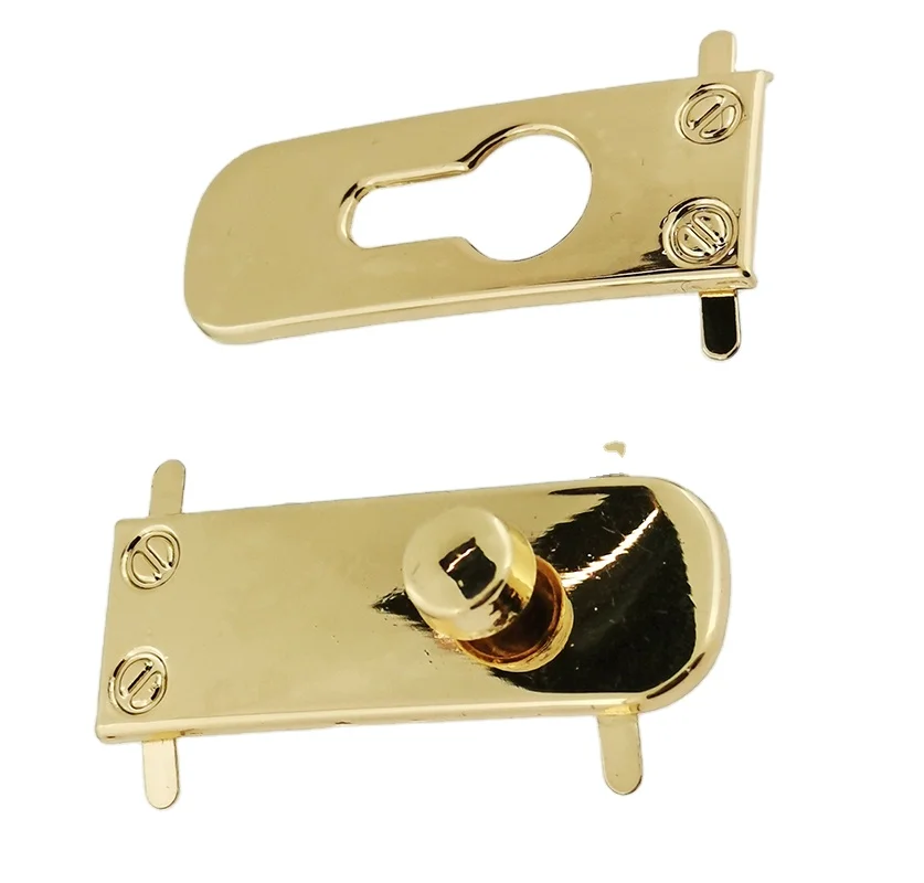 Custom Gold Metal Push Button Lock for Handbags and Purses Decorative Rotary Twist Lock Hardware Shoe Hook Package Accessory