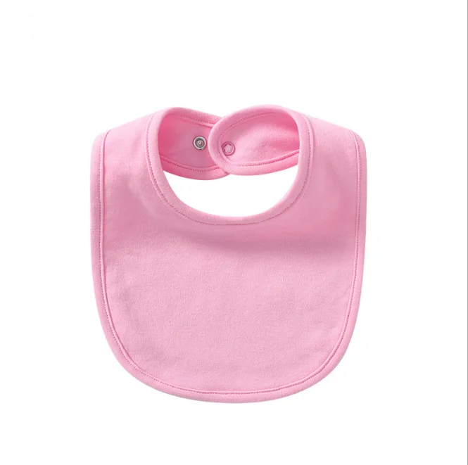 Baby Bibs Knitted Interlock Regular Bib Towel Plain Color Pink Blue