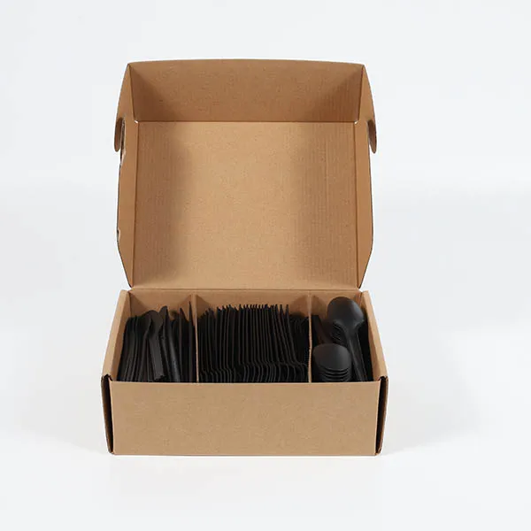 Plastic Free 6.75 inch Series CPLA Cutlery Set Knife Fork Spoon Free Combination in Folding Color Box