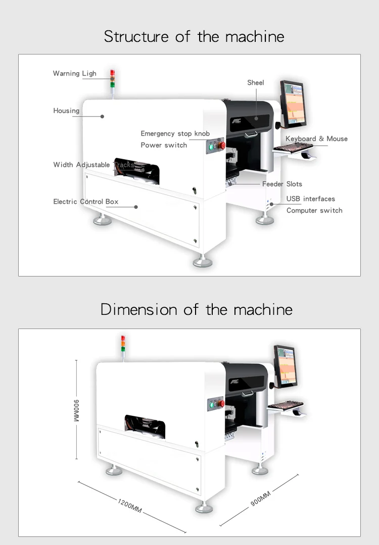 2022 Latest Products Pick and Place SMT Machine Solar System With Servo Motor+TBI Linear Guide
