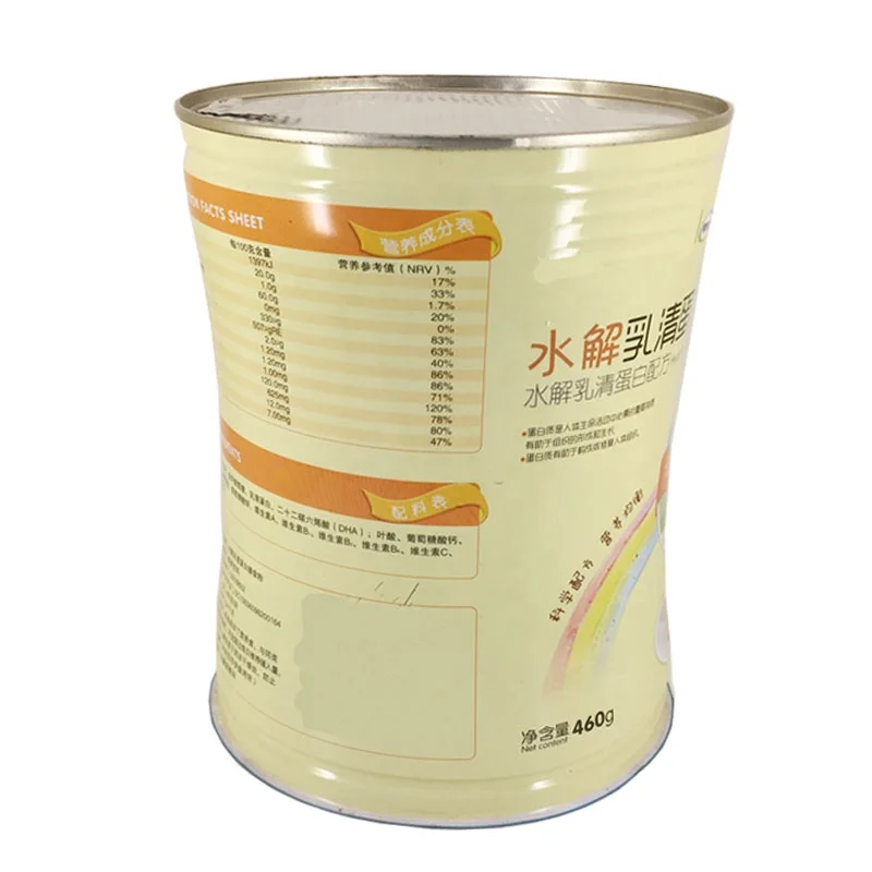 Food Packaging Factory Tinplate Can for Protein Powder Solid Drink Container with Easy Open Ends ( EOE )Metal Tin Can