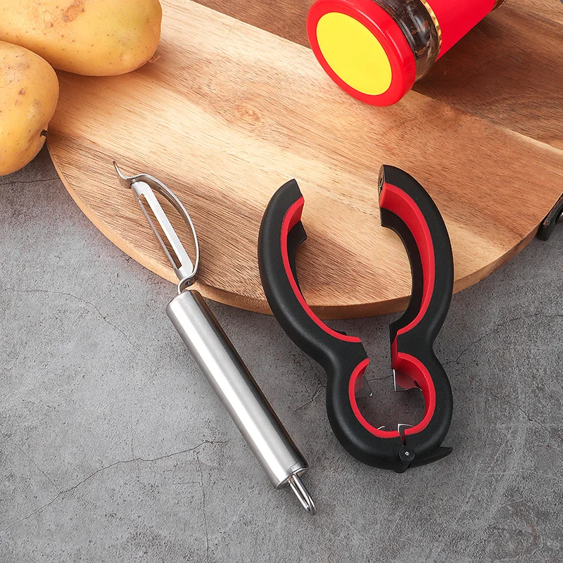 Manufacturer of custom Kitchen gadgets for the home Stainless steel Vegetable and fruit peelerbottle opener keyring