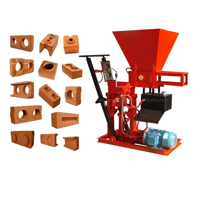 Interlocking hollow clay red brick making machine price semi automatic hydraulic brick machine in Egypt QT2-25