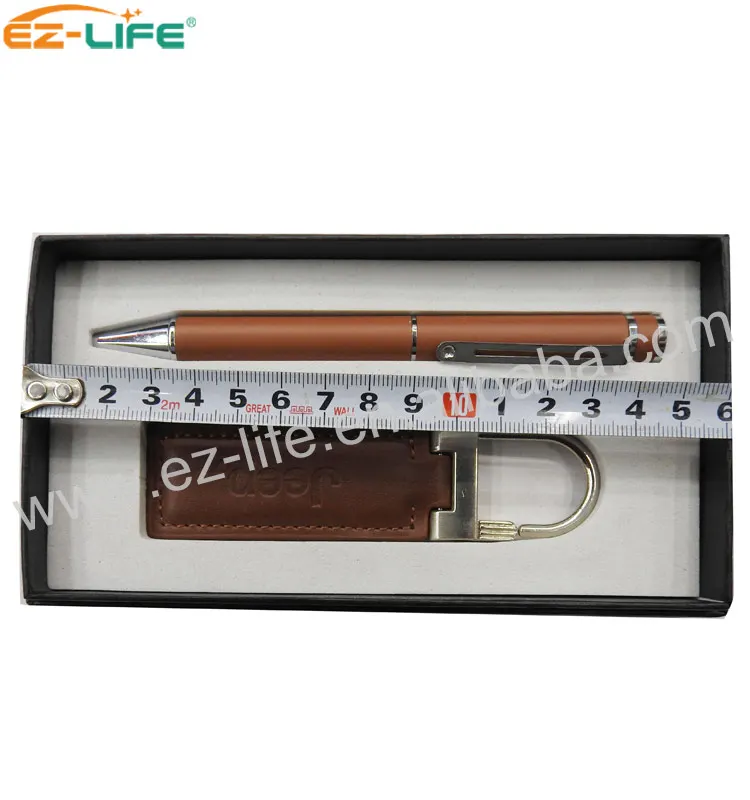 Office Stationery Gift Set Luxury Pen Key Chain Leather For Promotional