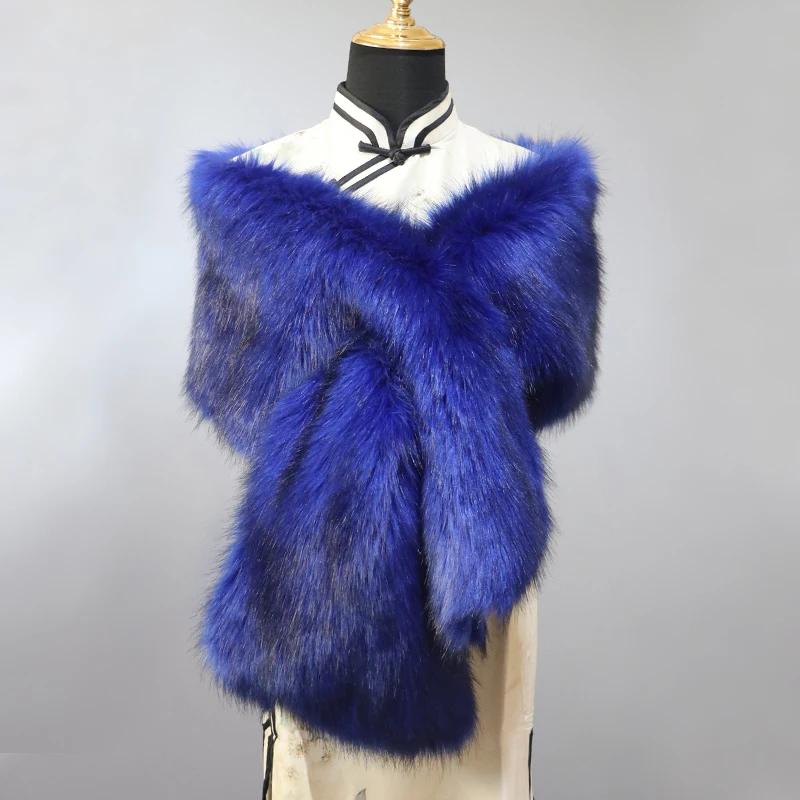 hot sale luxury soft fur shawl for wedding