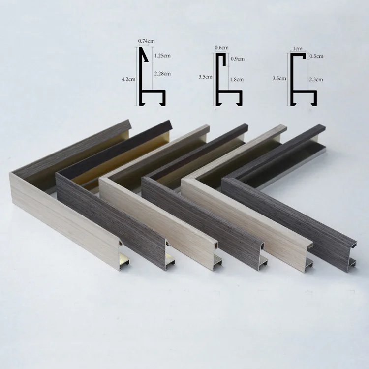 
Wood Color Picture Frame Aluminium Profile For Mirror Frame Free Mould Foshan Factory 