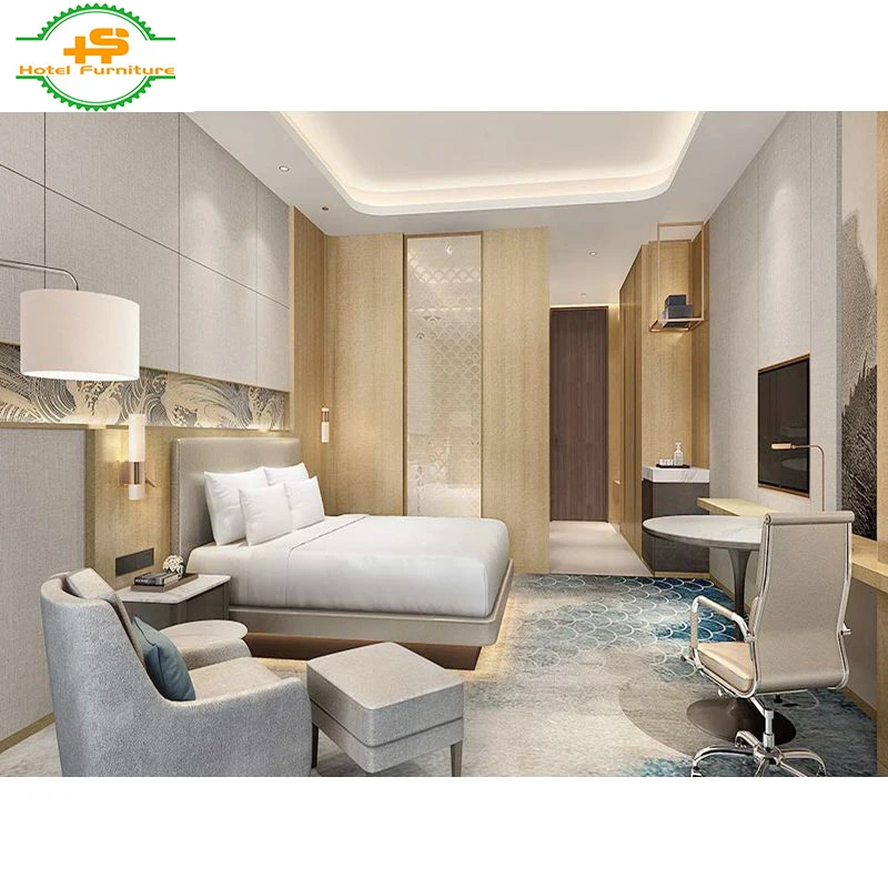 HS-N186 Modern design European style wooden international project single bed frame hotel room furniture set