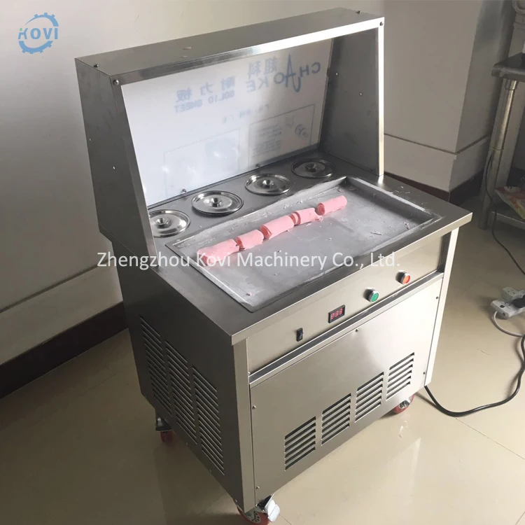 Flat round plate Thai fry roll ice cream pan fried ice rolled pan machine price