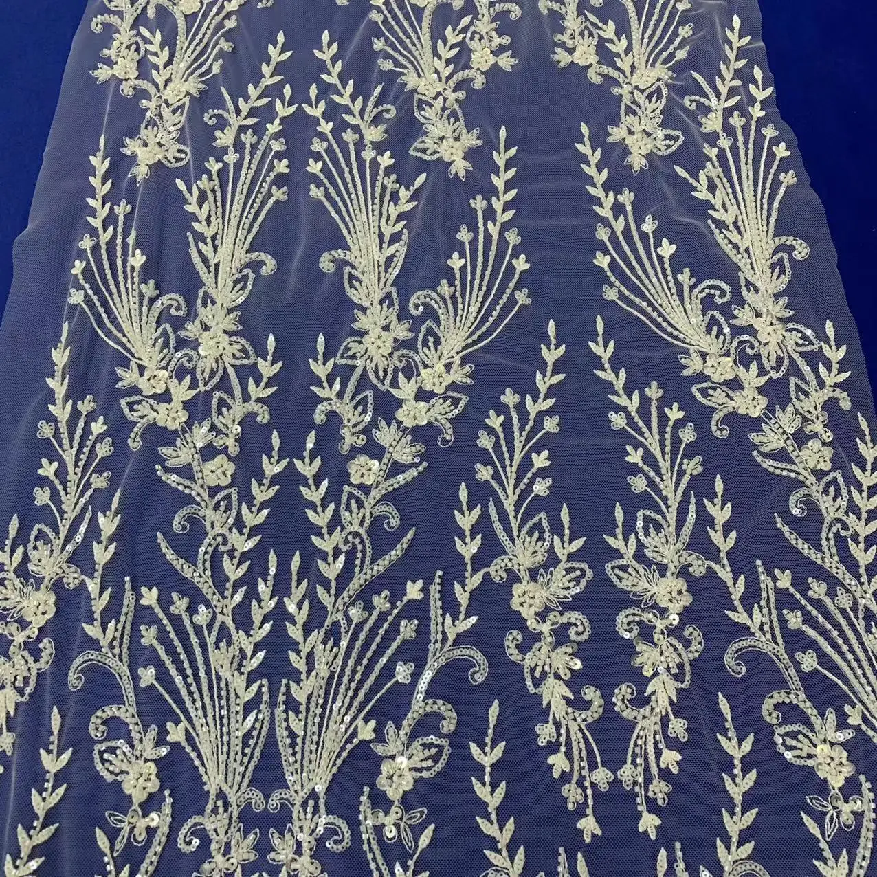 High quality factory price  2023 embroidery lace machine bead and sequins for wedding dress and evening dress